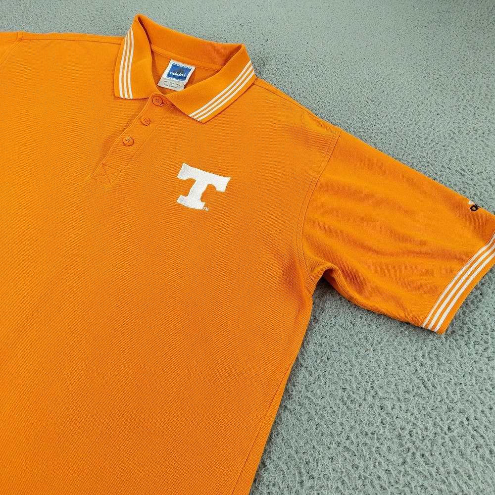 Tennessee Volunteers Adidas Polo Shirt Mens Large Orange Short Sleeve Vols